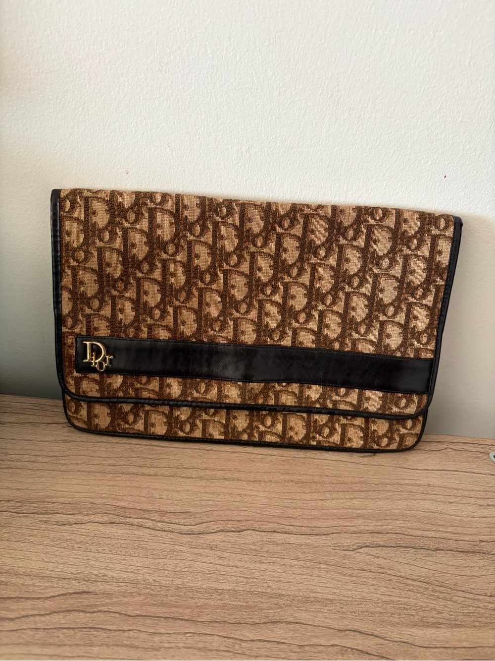 Dior Brown Monogram Canvas Clutch Bag purse